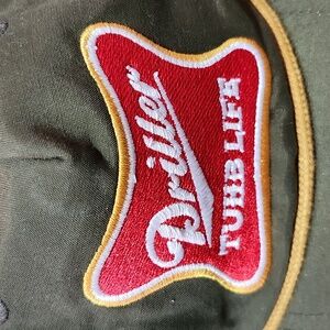 DRILLER TUHB LIFE HUMOROUS ADJUSTABLE ROPE HUNTER GREEN FLAT BILL CAP HAT